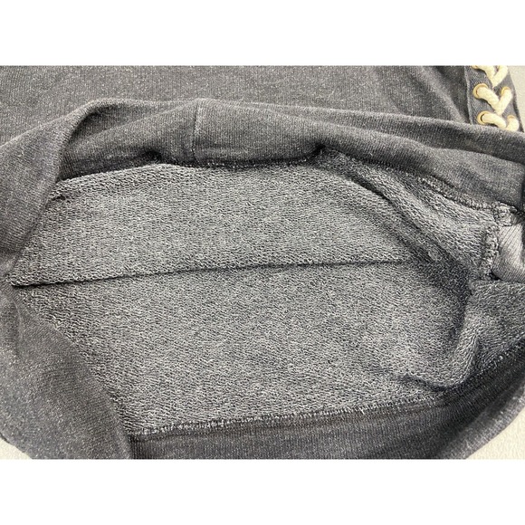 Nation LTD Sweatshirt XS Black Pullover Alexis Lace Up Sides Drawstring Top USA - Picture 11 of 12